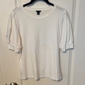 Ann Taylor White Short Sleeve Tee